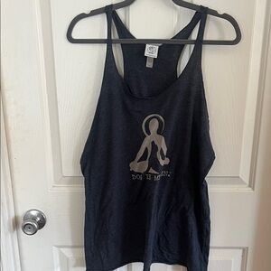 Heather blue Yoga Tank with grey Logo